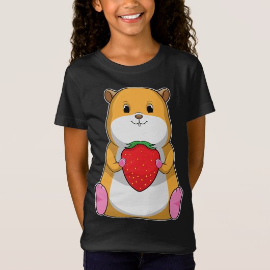 Hamster Strawberry Fruit T-shirt (Voorkant)