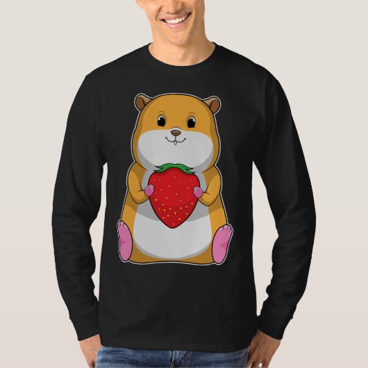 Hamster Strawberry Fruit T-shirt (Voorkant)