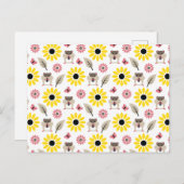 Hamster & Sunflower Naadloos patroon Briefkaart (Voorkant / Achterkant)