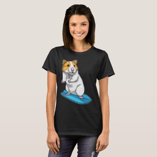 Hamster Surfer Surfboard T-shirt (Voorkant volledig)