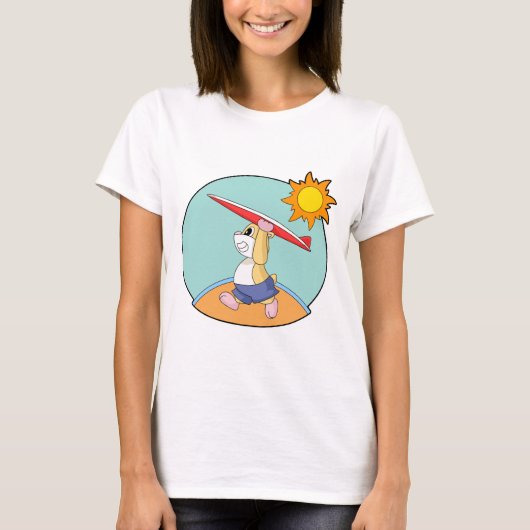 Hamster Surfing Surfboard Summer T-shirt (Voorkant)