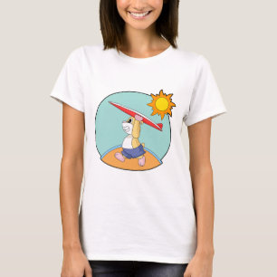 Hamster surft op surfplank in de zomer t-shirt