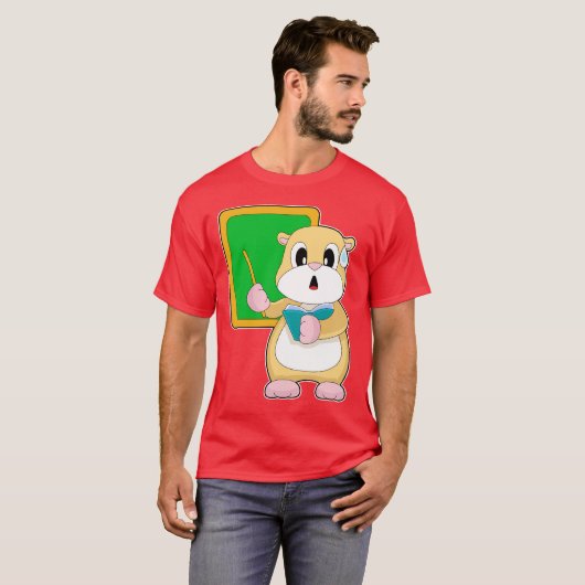 Hamster Teacher Blackboard School T-shirt (Voorkant volledig)