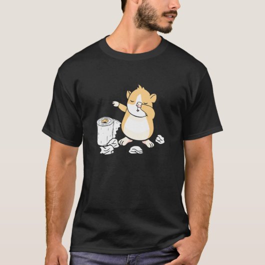 Hamster Toilet Paper Dabbing Dwarf Hamster T-shirt (Voorkant)