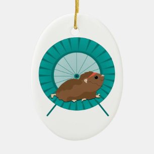 Hamster Treadmill Keramisch Ornament