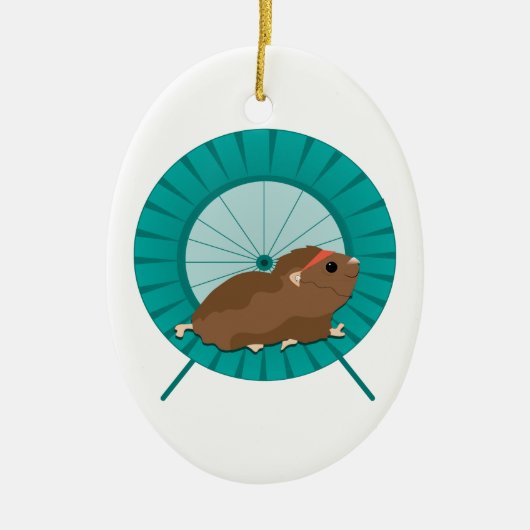 Hamster Treadmill Keramisch Ornament (Voorkant)
