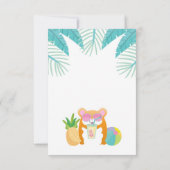 Hamster Tropisch Zwembad Feest Uitnodiging (Achterkant)