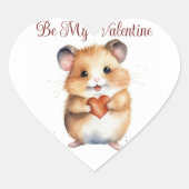 Hamster Valentijnsdag Sticker (Voorkant)