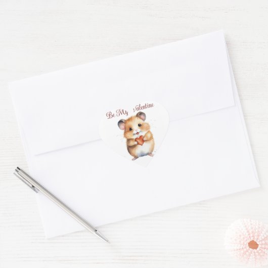 Hamster Valentijnsdag Sticker (Envelop)