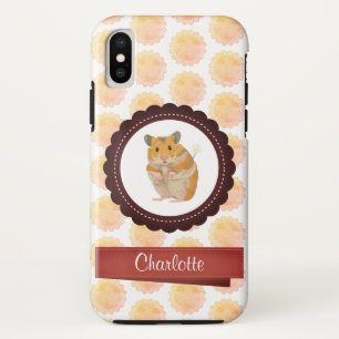 Hamster van rode en roze meisjes iPhone x hoesje