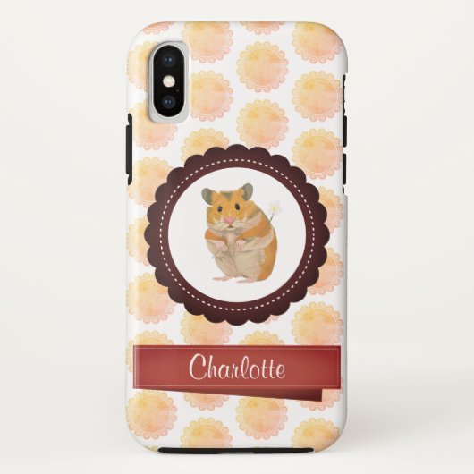 Hamster van rode en roze meisjes Case-Mate iPhone case (Achterkant)