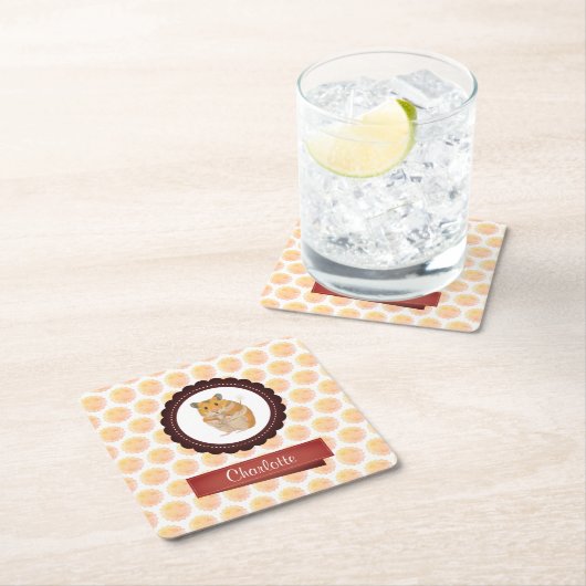 Hamster van rode en roze meisjes kartonnen onderzetters (Insitu)