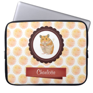 Hamster van rode en roze meisjes laptop sleeve