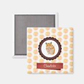 Hamster van rode en roze meisjes magneet (Voorkant / Achterkant)