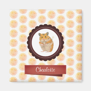 Hamster van rode en roze meisjes magneet