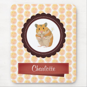 Hamster van rode en roze meisjes muismat