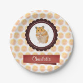 Hamster van rode en roze meisjes papieren bordje (Voorkant)