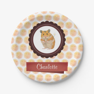 Hamster van rode en roze meisjes papieren bordje