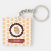 Hamster van rode en roze meisjes sleutelhanger (Achterkant)