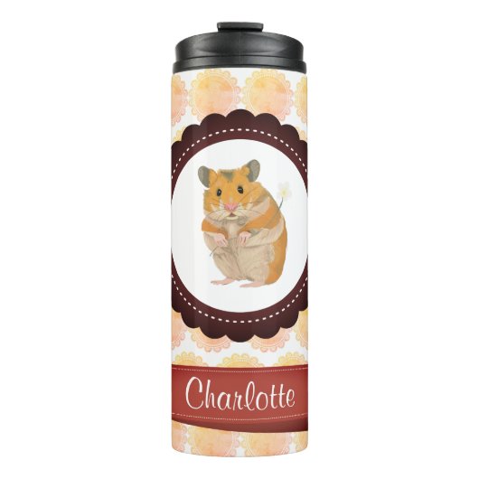 Hamster van rode en roze meisjes thermosbeker (Voorkant)