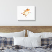 Hamster van Yoga Stretching Legs Canvas Afdruk (Insitu (Slaapkamer))