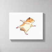 Hamster van Yoga Stretching Legs Canvas Afdruk (Voorkant)