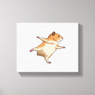 Hamster van Yoga Stretching Legs Canvas Afdruk