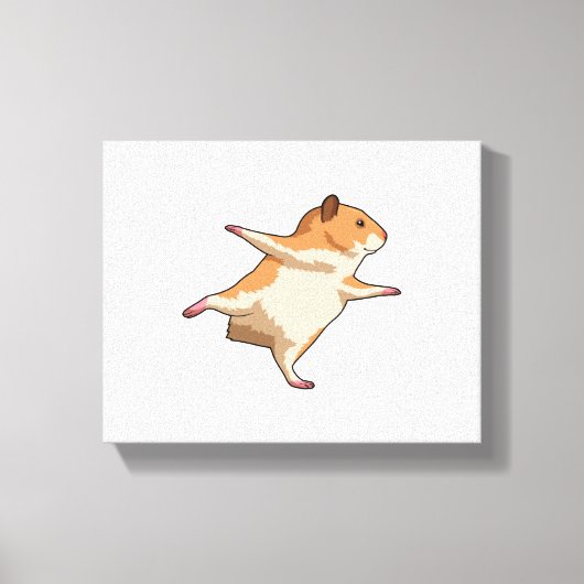Hamster van Yoga Stretching Legs Canvas Afdruk (Voorkant)