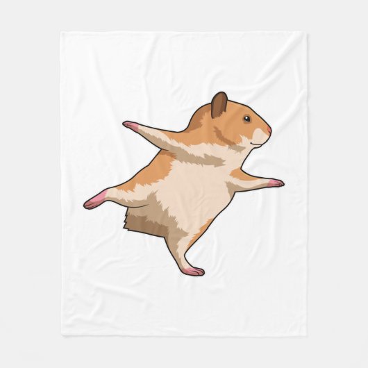 Hamster van Yoga Stretching Legs Fleece Deken (Voorkant)
