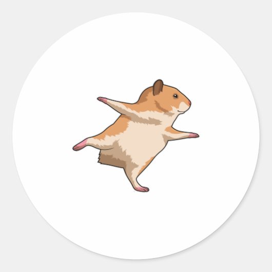 Hamster van Yoga Stretching Legs Ronde Sticker (Voorkant)