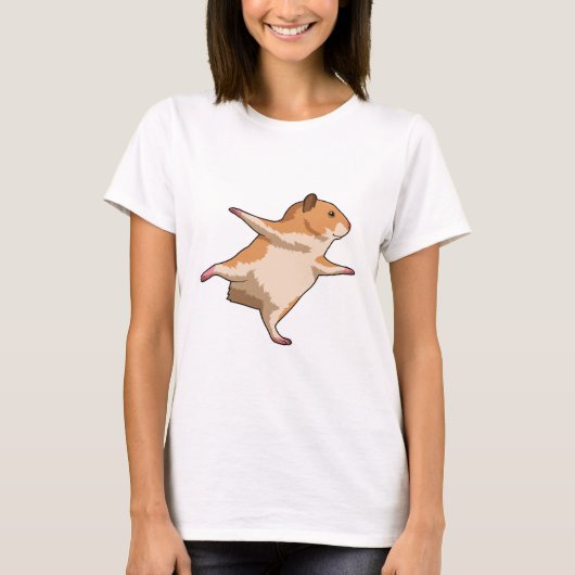 Hamster van Yoga Stretching Legs T-shirt (Voorkant)