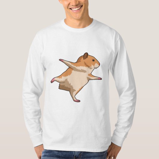 Hamster van Yoga Stretching Legs T-shirt (Voorkant)