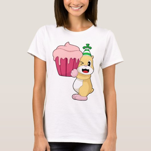 Hamster verjaardag cupcake t-shirt (Voorkant)