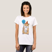 Hamster Verjaardagsballon T-shirt (Voorkant volledig)