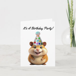 Hamster verjaardagsfeest uitnodiging