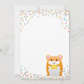 Hamster Verjaardagsfeest Uitnodiging Confetti Glit (Achterkant)