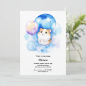 Hamster verjaardagsuitnodiging kaart (Staand voorkant)