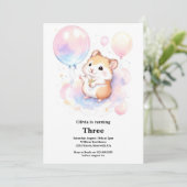 Hamster verjaardagsuitnodiging kaart (Staand voorkant)