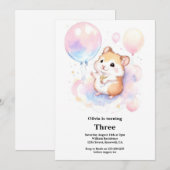 Hamster verjaardagsuitnodiging kaart (Voorkant / Achterkant)