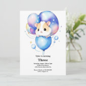 Hamster verjaardagsuitnodiging kaart (Staand voorkant)