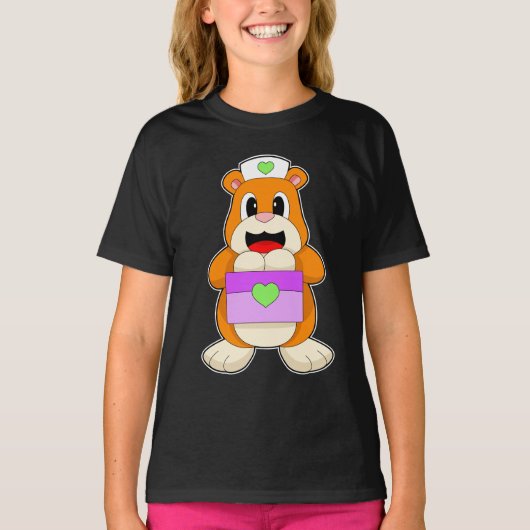 Hamster Verpleegkundige Box T-shirt (Voorkant)