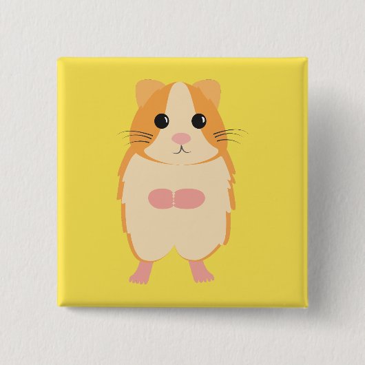 Hamster Vierkante Button 5,1 Cm (Voorkant)