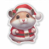hamster volgens de kerstman sticker (Voorkant)