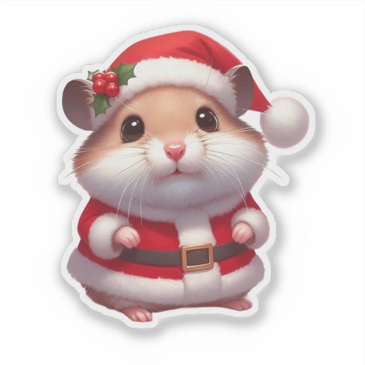hamster volgens de kerstman sticker (Voorkant)