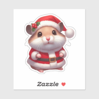 hamster volgens de kerstman sticker
