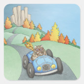 Hamster Weekend Getaway Vierkante Sticker (Voorkant)