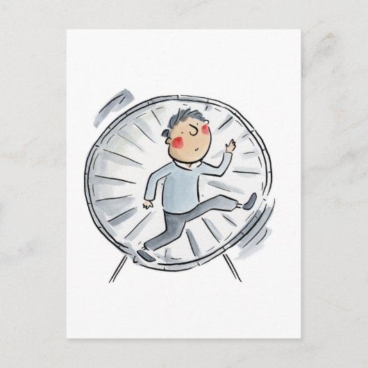 Hamster Wheel Briefkaart (Voorkant)