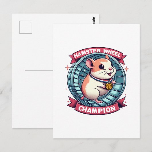 Hamster Wheel Champion Briefkaart (Voorkant / Achterkant)