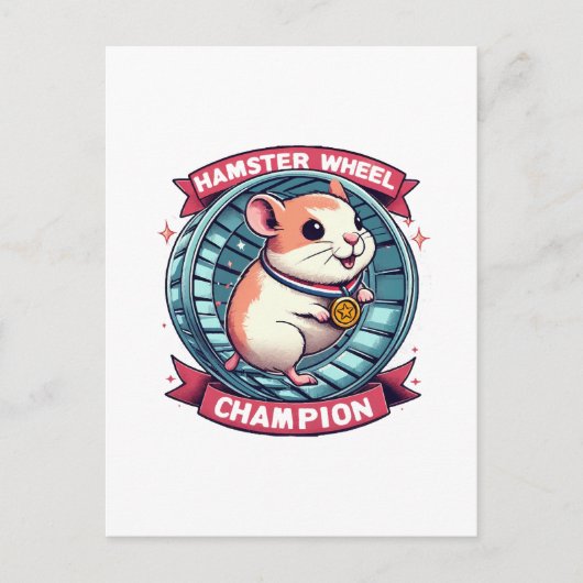 Hamster Wheel Champion Briefkaart (Voorkant)