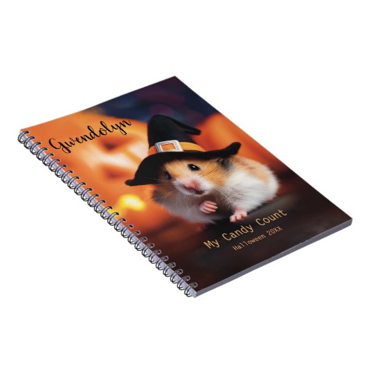 Hamster Witch Halloween Snoep Notitieboek (Rechterzijde)